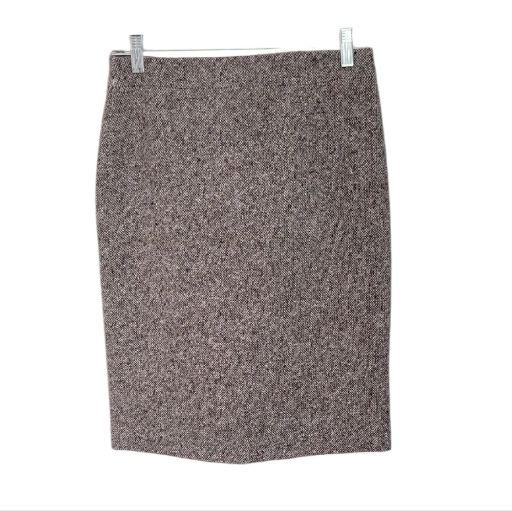 J.Crew Vintage Tweed Pencil Wool Brown Skirt Size 2